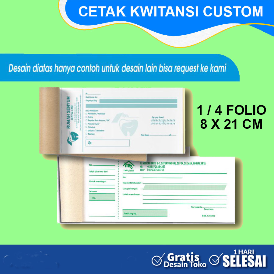 Jual Nota Kwitantsi Custom Ukuran X Cm Rangkap Invoice Bon