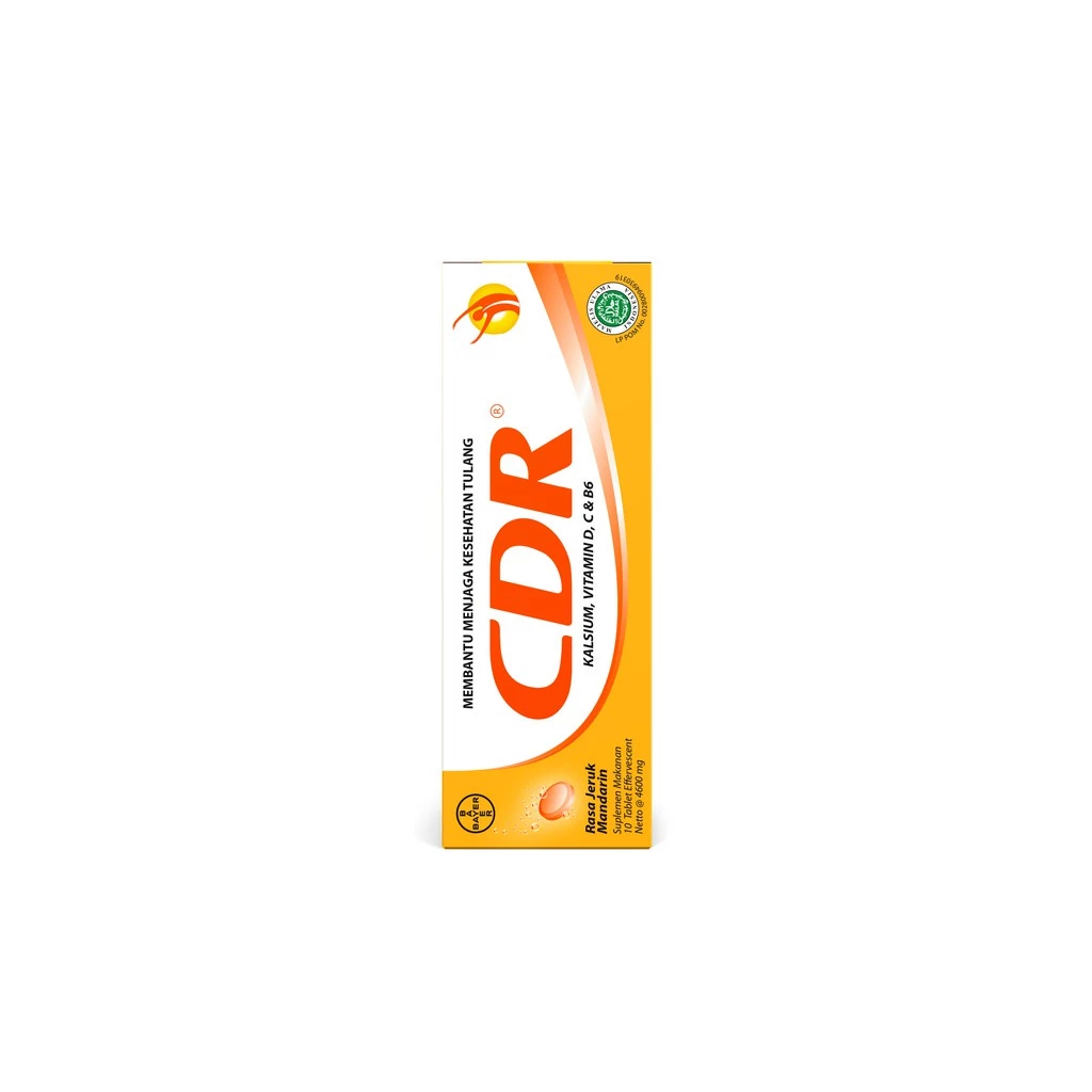 Jual CDR Tube 10 Tablet Suplemen Kalsium Vitamin C D B6 Rasa Jeruk