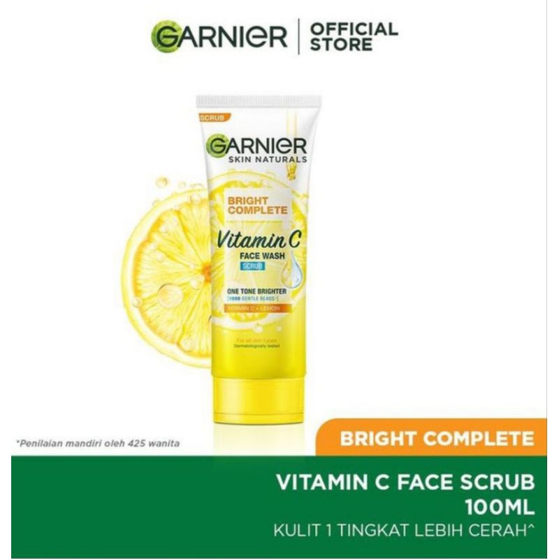 Jual Garnier Bright Complete Vitamin C Scrub Face Wash Ml Shopee