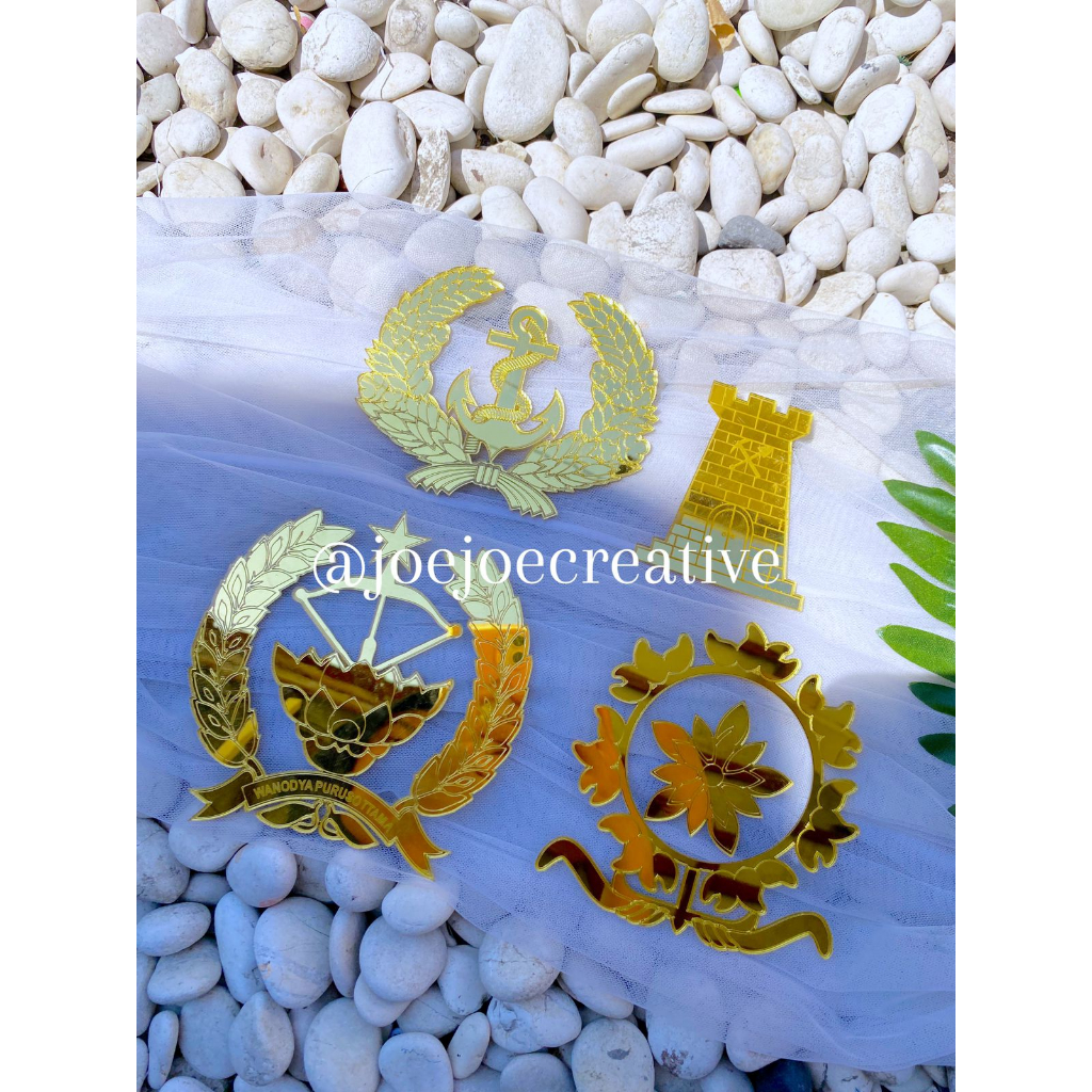 Jual Bahan Mahar Logo Akrilik Gold Mirror Bahan Mahar Logo Instansi