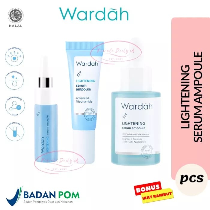 Jual WARDAH Lightening Serum Ampoule Niacinamide 30ml Shopee Indonesia