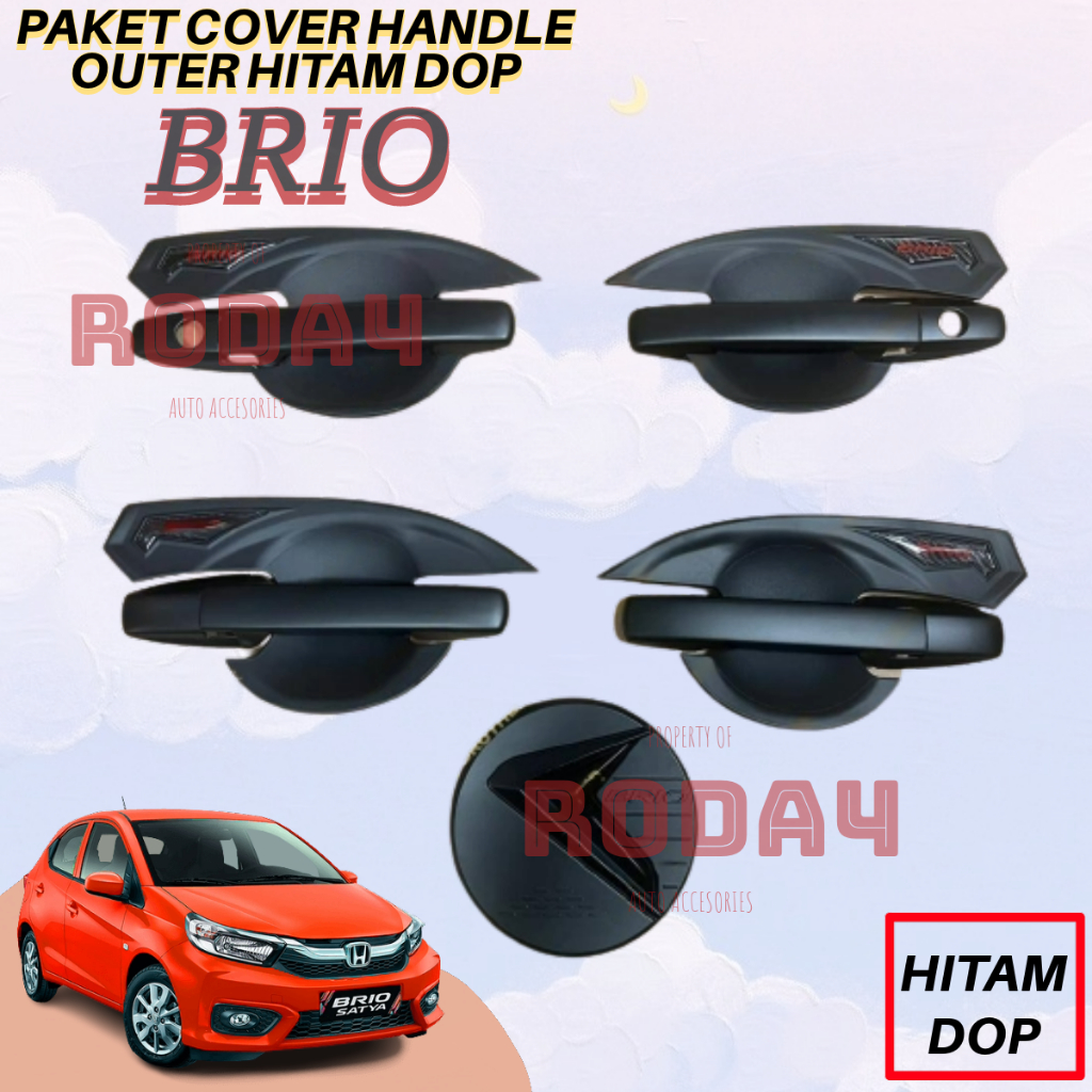 Jual Cover Handle Gagang Pintu Samping BRIO Hitam Dop Black Doff