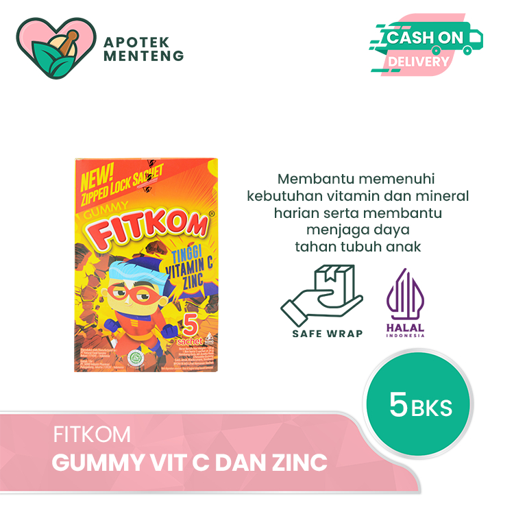 Jual Fitkom Gummy Vit C Dan Zinc 5 Sachet Vitamin Jelly Untuk Daya