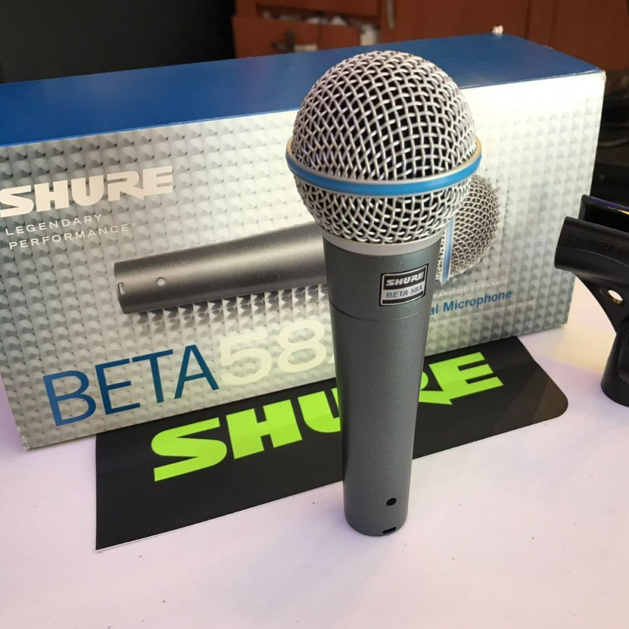 Jual SHURE Mic Kabel BETA58A B58A BETA 58A Dynamic Vocal Microphone