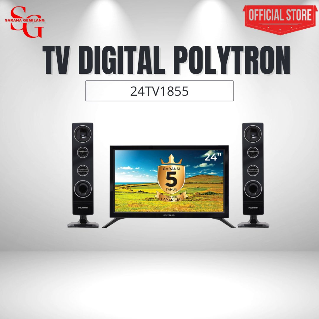 Jual POLYTRON LED DIGITAL PLD 24TV1855 PLUS TOWER SPEAKER Shopee