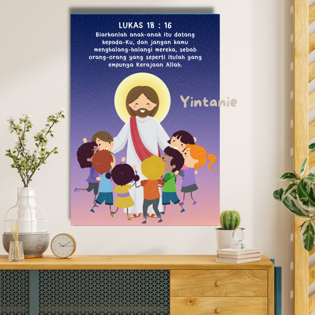 Jual Poster Tuhan Yesus Wall Decor Rohani Hiasan Ayat Alkitab