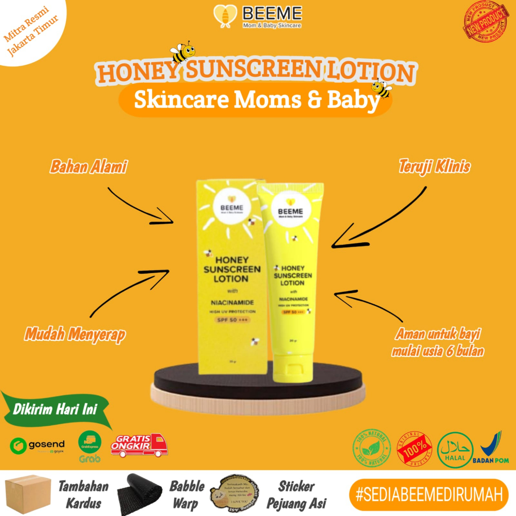 Jual Beeme Honey Sunscreen Lotion With Niacinamide SPF 50 SKINCARE