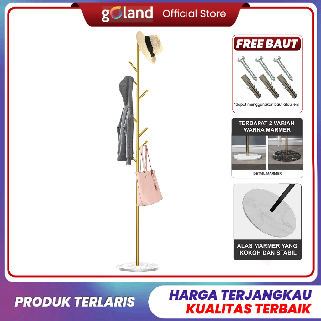 Jual Goland Stand Hanger Gantungan Baju Topi Tas Aesthetic Multifungsi