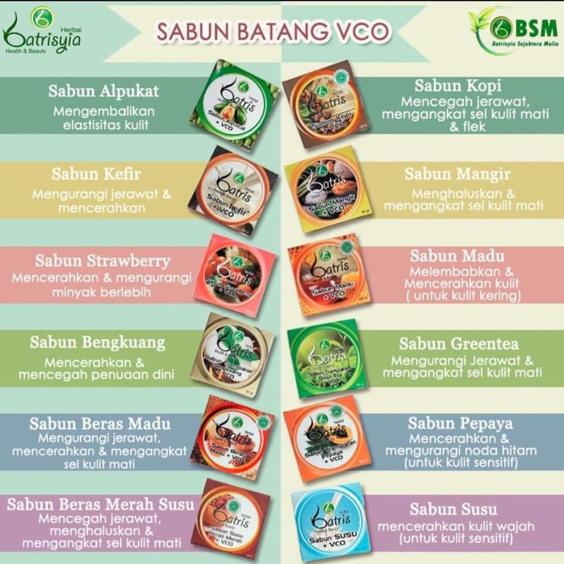 Jual VARIAN SABUN CUCI MUKA BATANG SEMUA JENIS KULIT BATRISYA