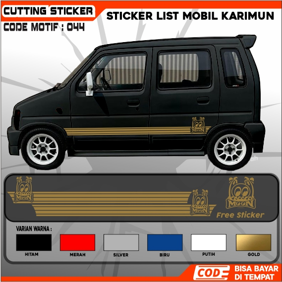 Jual STICKER CUTTING MOBIL KARIMUN VARIAN WARNA STICKER LIST SAMPING