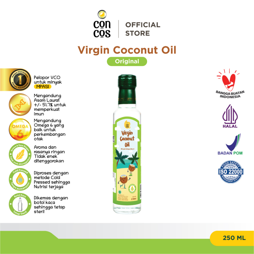 Jual Concos Virgin Coconut Oil Original 250 Ml Minyak MPASI VCO