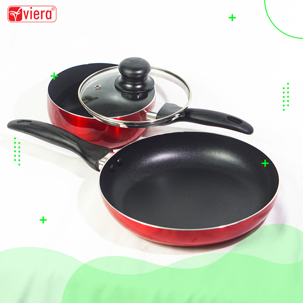 Jual Viera Piece Set Frypan Saucepan Lid Aluminium Panci Wajan