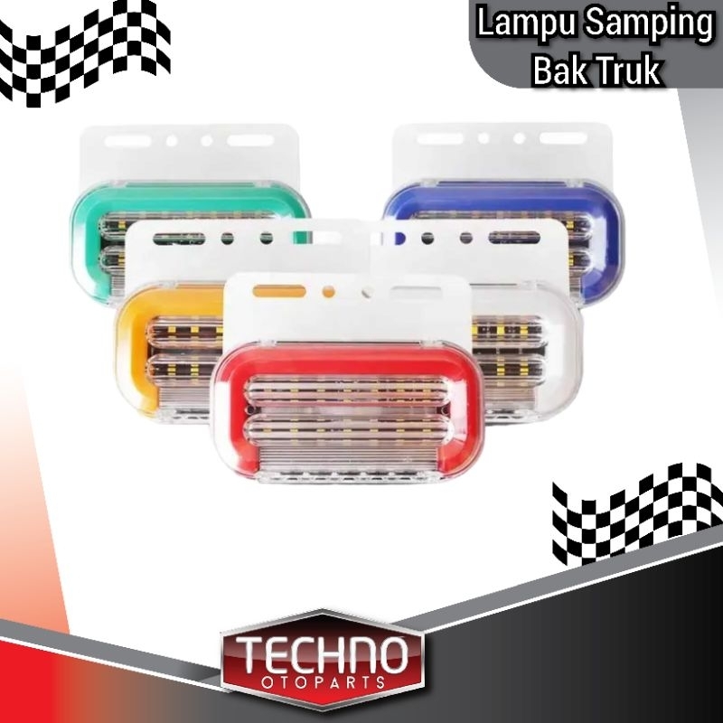 Jual Lampu Samping Bak Truk 12 Volt 24 Volt Model Oval Besar 2 Warna