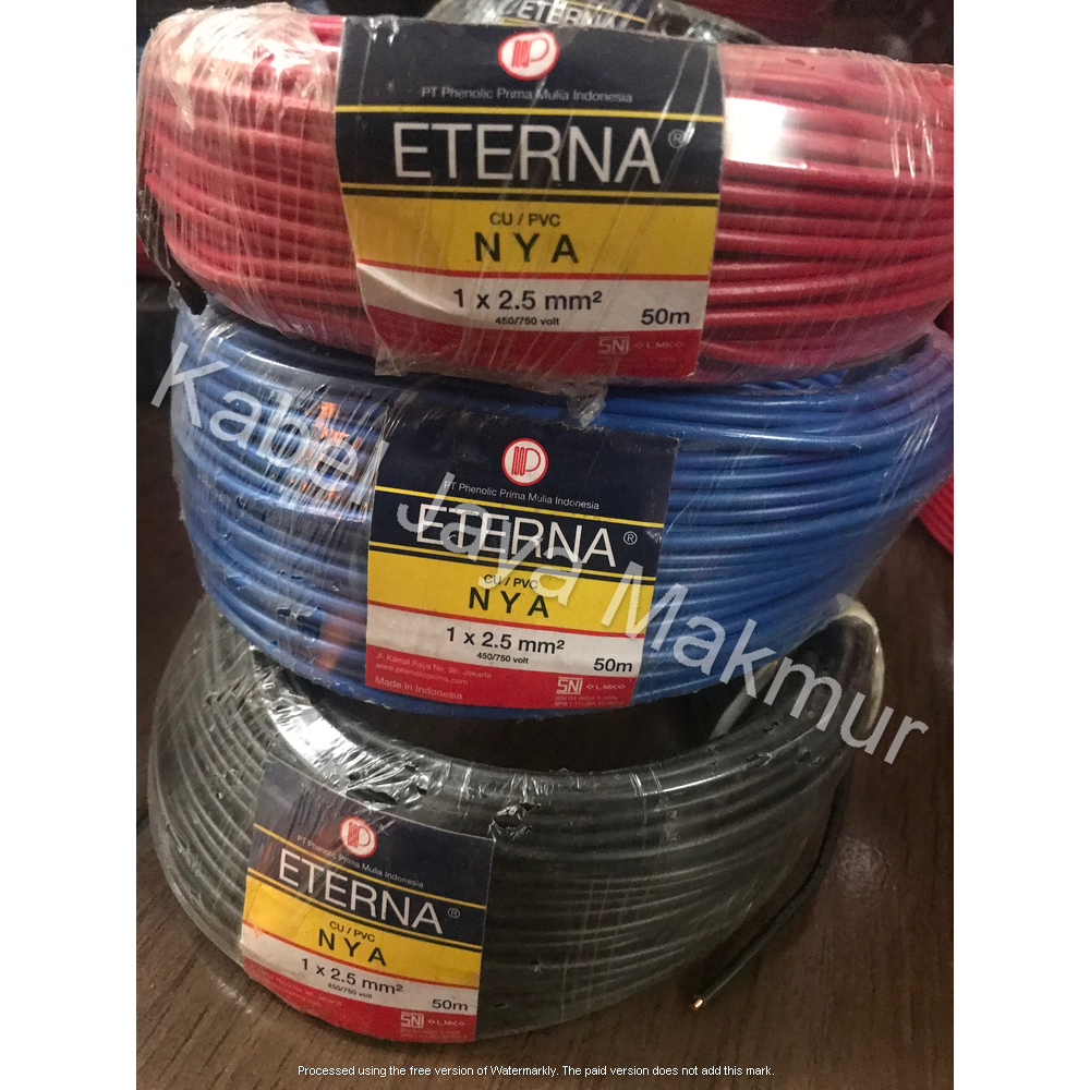 Jual KABEL LISTRIK KAWAT ETERNA 1x2 5 NYA Per Meter Shopee Indonesia