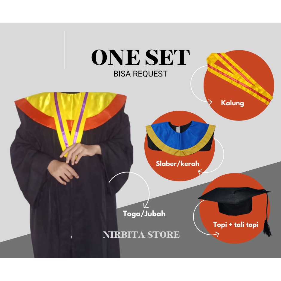 Jual Toga One Set Toga Wisuda Paket Toga Wisuda Paket Lengkap