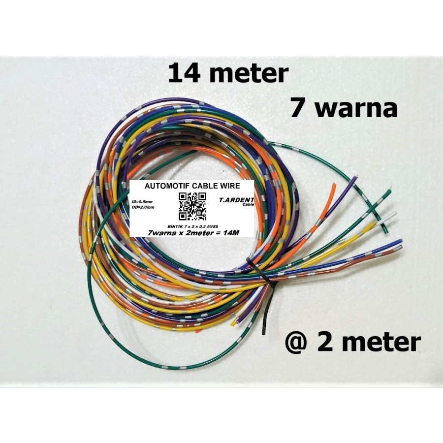 Jual Kabel Body Otomotif Bintik Kelistrikan Mobil Motor 14M 7 Warna