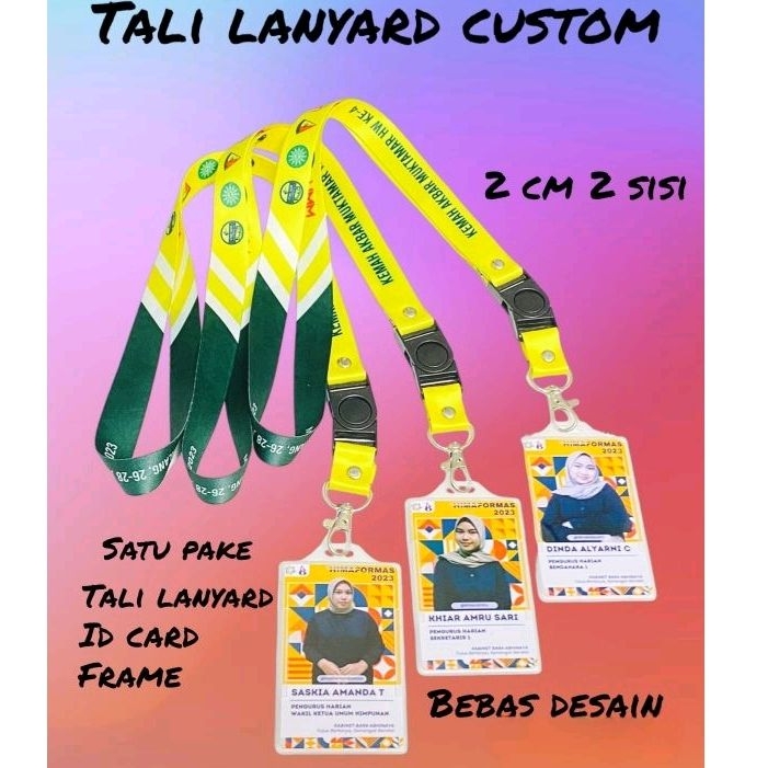 Jual Sepaket Cetak Tali Lanyard Id Card Custom Printing Sublim Cetak