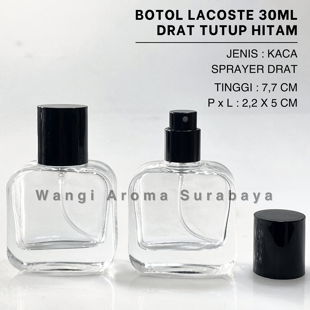 Jual Botol Parfum Lacoste Hitam 30ML Drat Botol Parfum Lacoste Hitam