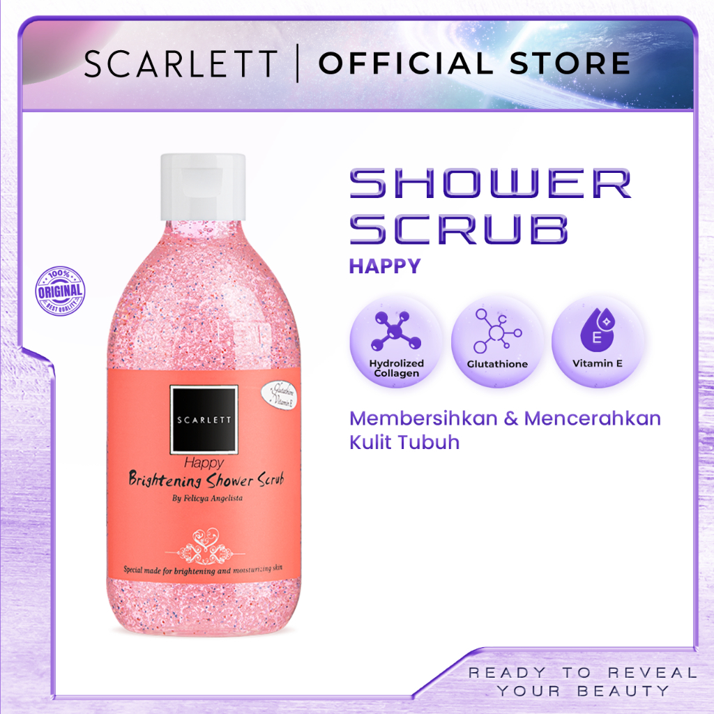 Jual Scarlett Whitening Shower Scrub Happy Shopee Indonesia