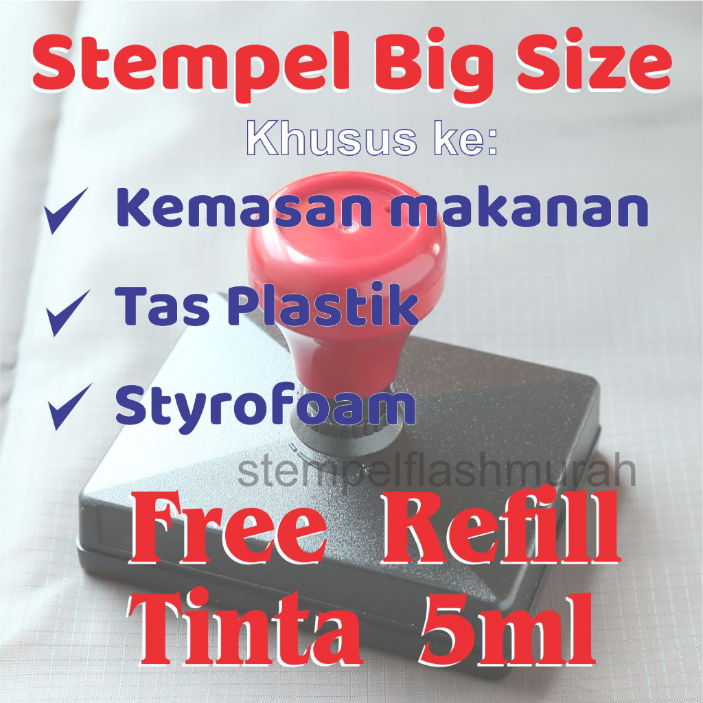 Jual Stempel Big Size Plastik Kemasan Makanan Styrofoam Custom Flash