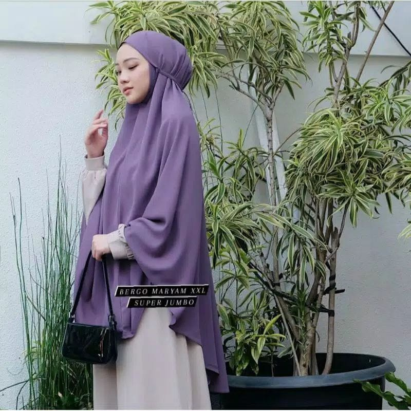 Jual Jilbab Hijab Instan Bergo Maryam Khimar Siria Tali Crinkle Xxxl