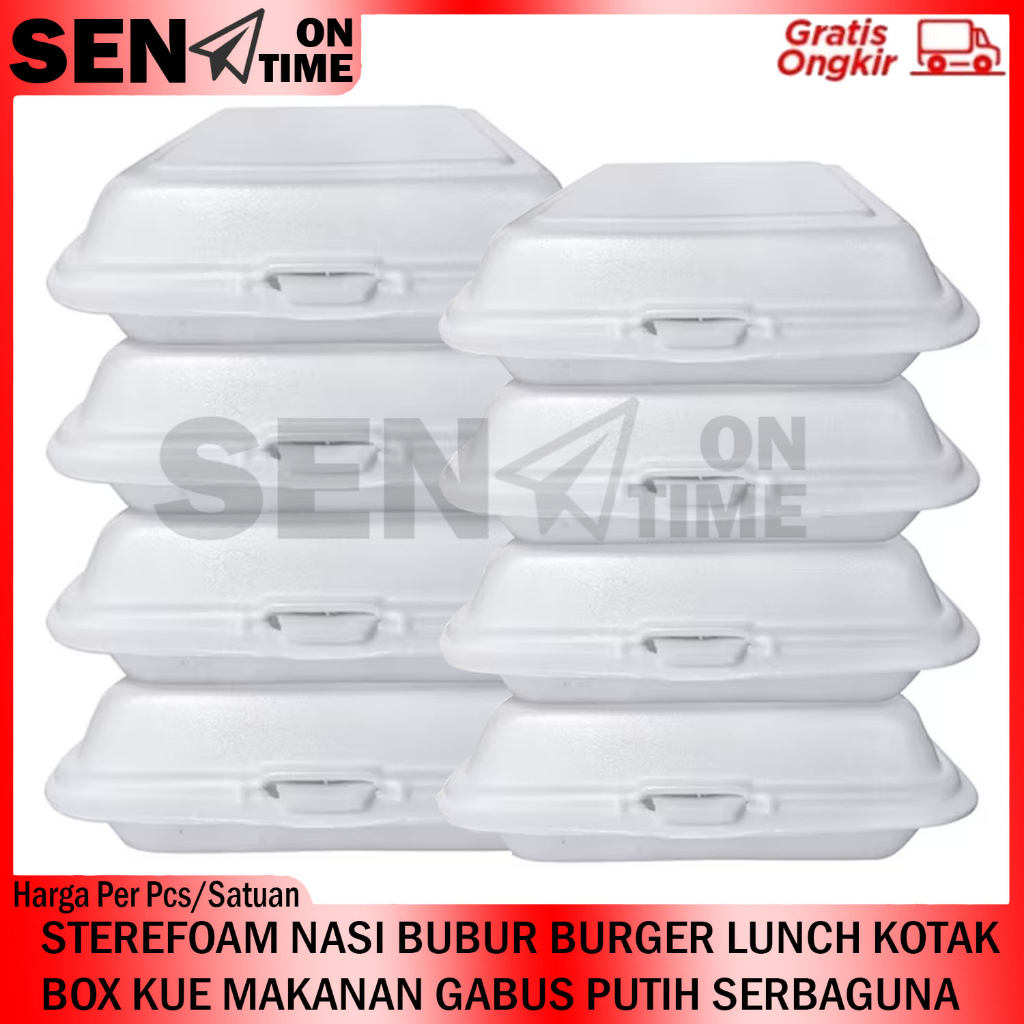 Jual STEREFOAM STYROFOAM FOAM PUTIH KOTAK NASI BUBUR BURGER SATUAN