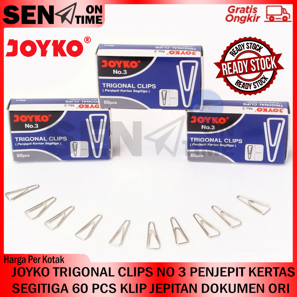 Jual Joyko Trigonal Clip No Per Kotak Penjepit Kertas Stainles