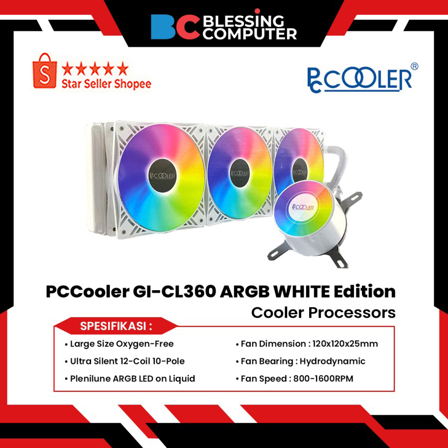 Jual Cooler PCCooler GI CL360 ARGB WHITE Edition 350W Shopee Indonesia