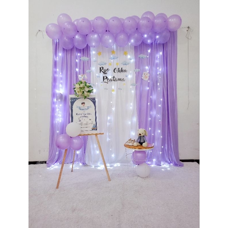 Jual Dekorasi Backdrop Balon Metalic Syukuran Tasyakuran Aqiqah Khitan