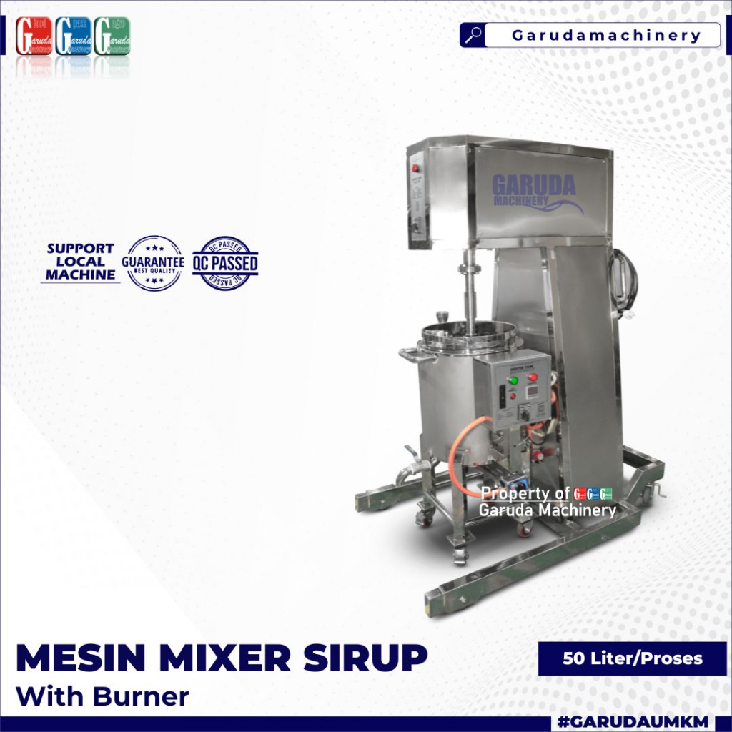 Jual MESIN MIXER PENGADUK MINUMAN SIRUP 50 LITER DENGAN PEMANAS