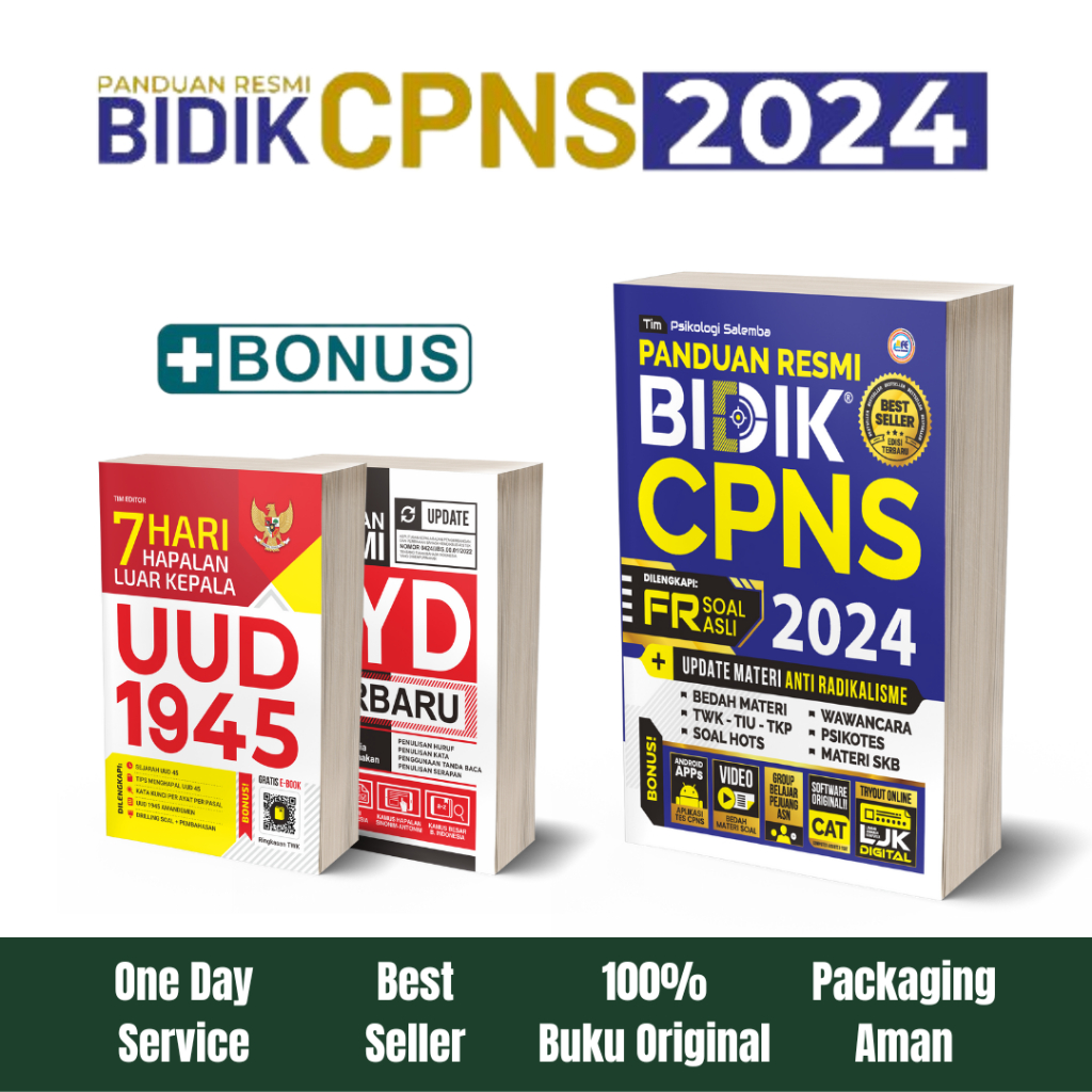 Jual BUKU PANDUAN RESMI BIDIK CPNS 2024 FR SOAL ASLI HOTS FORUM