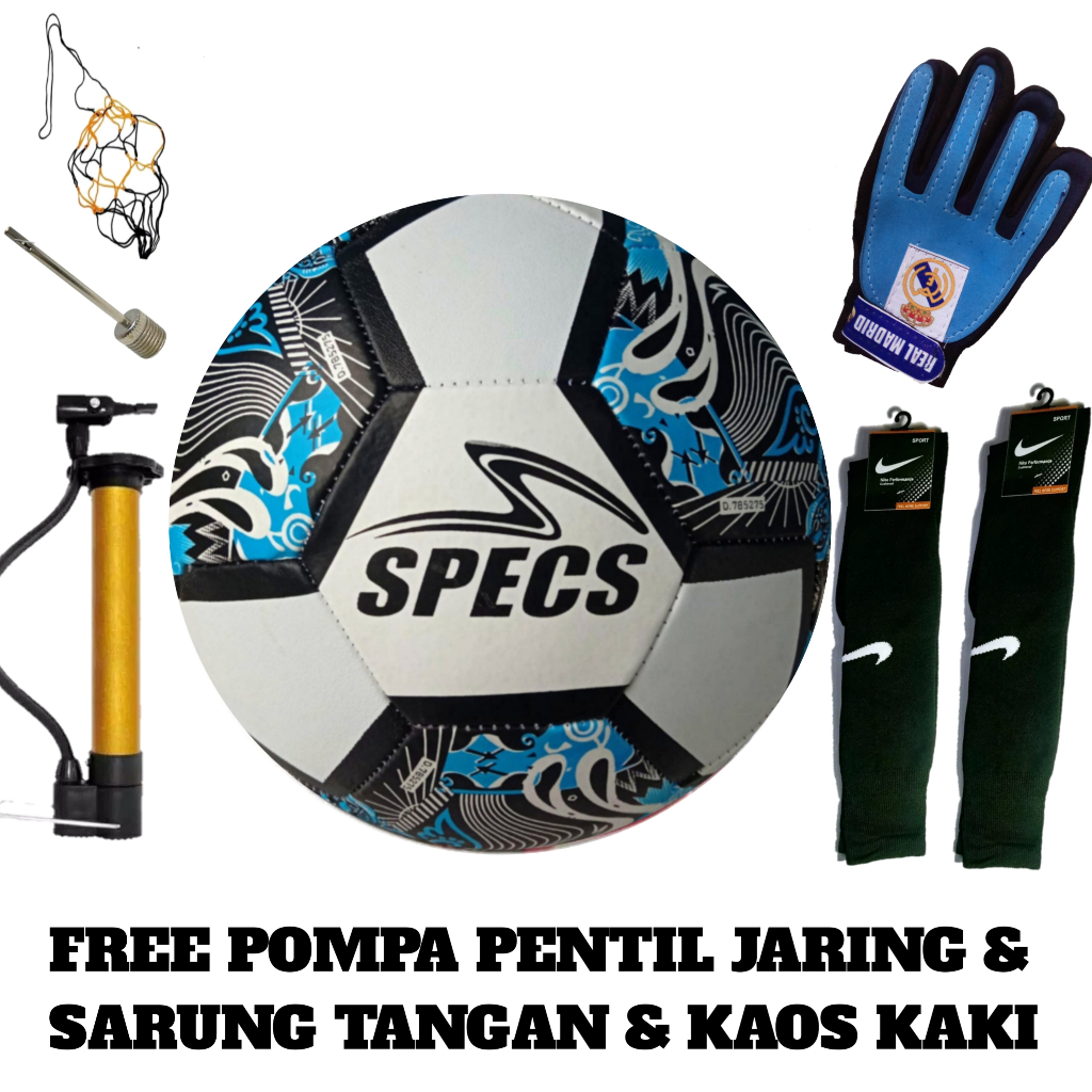 Jual Bola Sepak Murah Size Bonus Pompa Sarung Tangan Kaos Kaki Bola