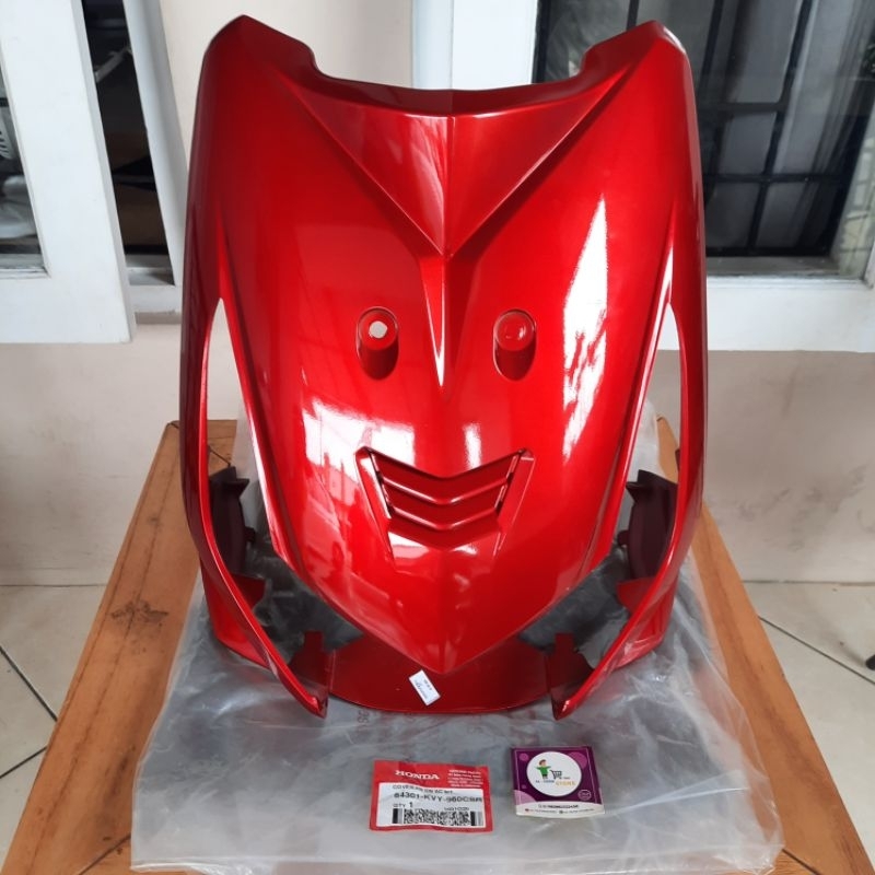 Jual Cover Panel Tameng Lampu Depan Beat Karbu Merah Maroon Original