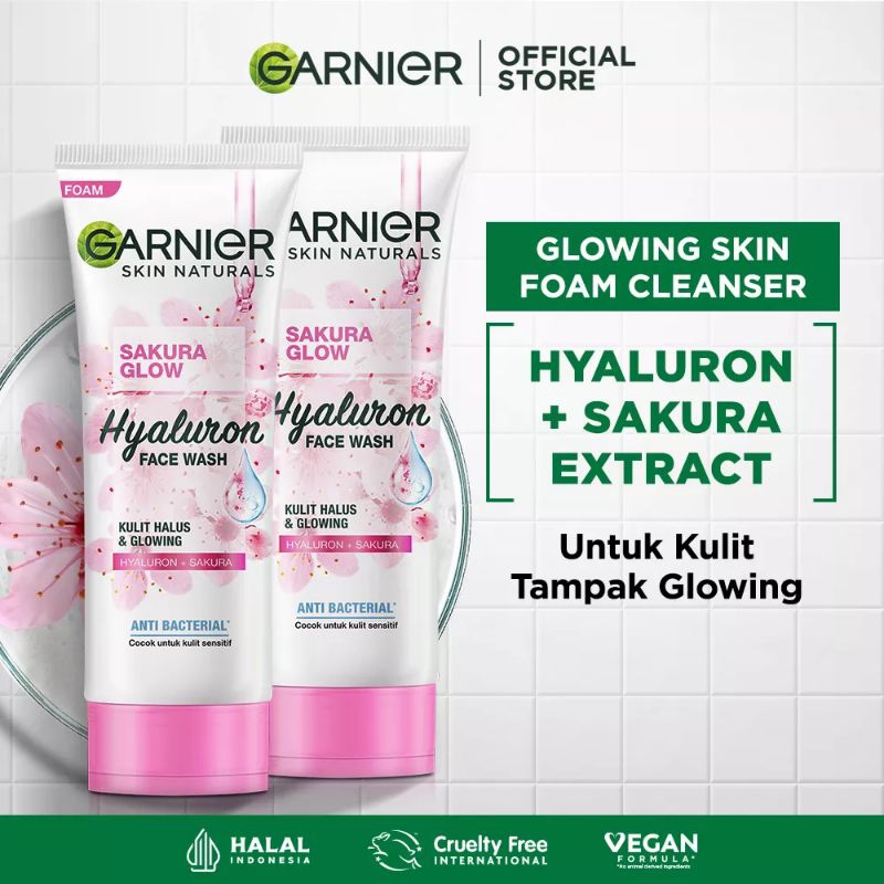 Jual Garnier Sakura Glow Hyaluron Face Wash 100ml Shopee Indonesia