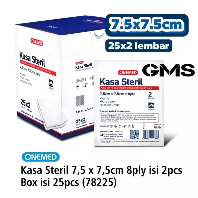 Jual Kasa Steril 7 5 X 7 5cm 8ply Isi 2 Pcs Onemed Per Box Isi 25 Pcs