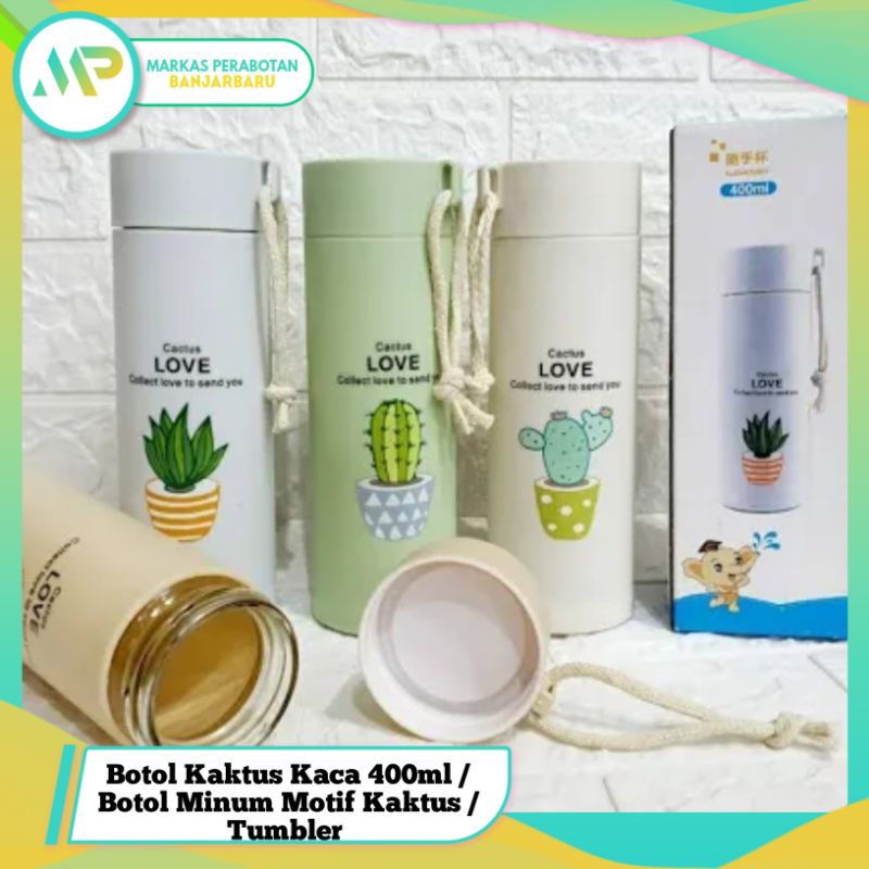 Jual Botol Kaktus Kaca Ml Botol Minum Motif Kaktus Tumbler