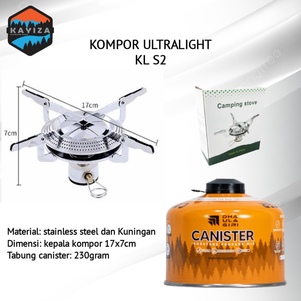 Jual Paket Kompor Camping Ultralight Tabung Canister Ulir Kompor