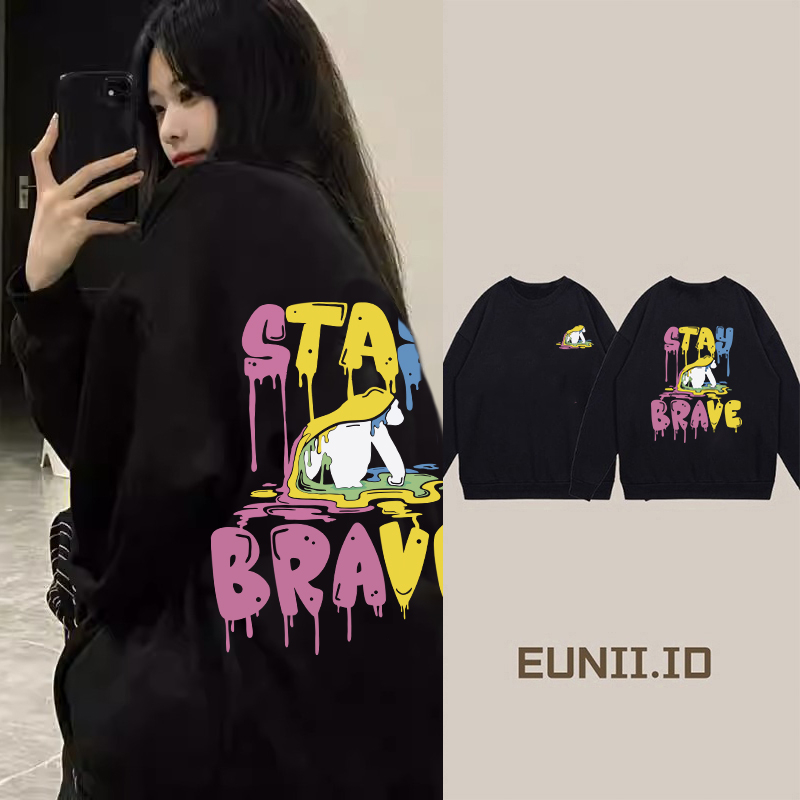 Jual Eunii Sweater Lengan Panjang Stay Brave Korean Style Sweater