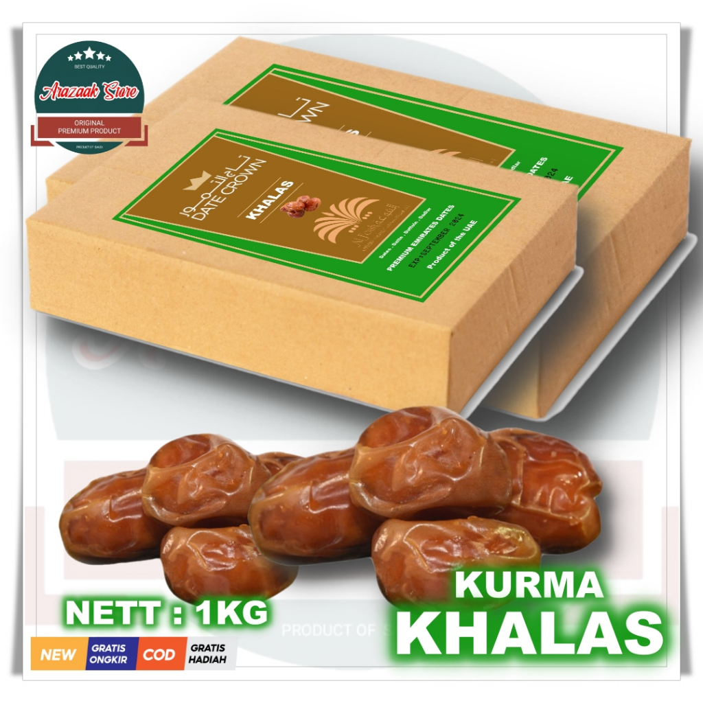 Jual Kurma Khalas Premium Saudi 1kg KEMASAN DUS Shopee Indonesia