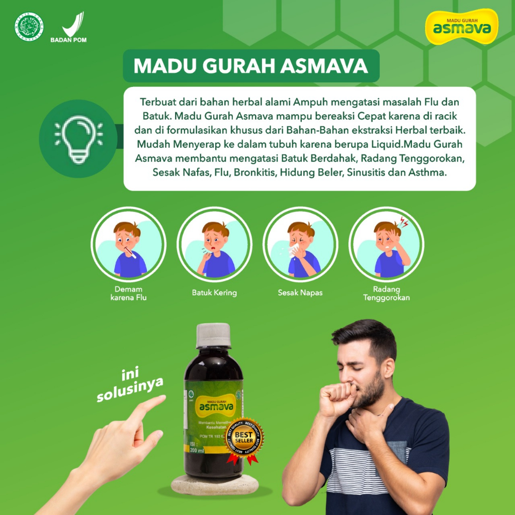 Jual Madu Gurah Asmava Isi Ml Obat Batuk Berdahak Kering Gatal