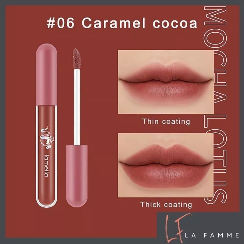 Jual Lameila Nude Edition Velvet Lip Glaze Lip Gloss Waterproof Long