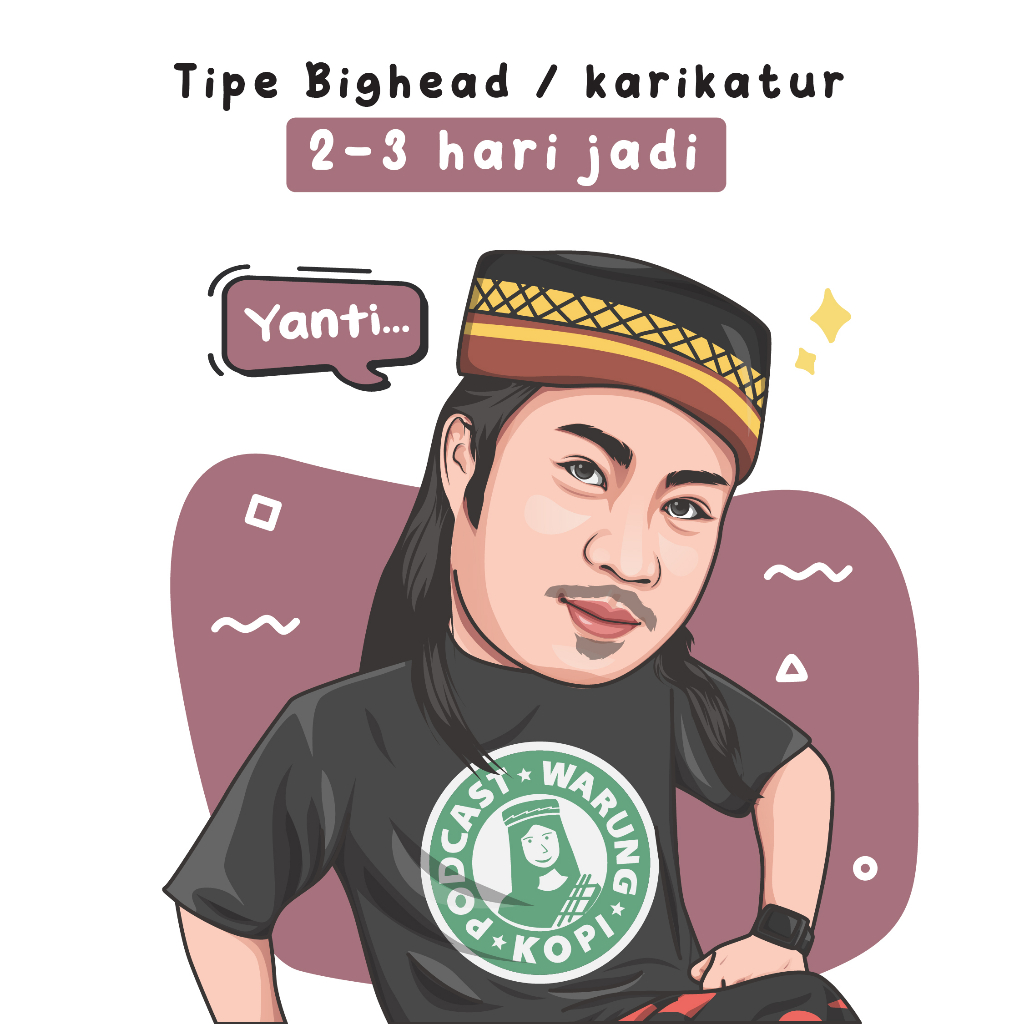 Jual Softfile Jasa Ilustrasi Wajah Karikatur Ilustrasi Foto Kado Wisuda