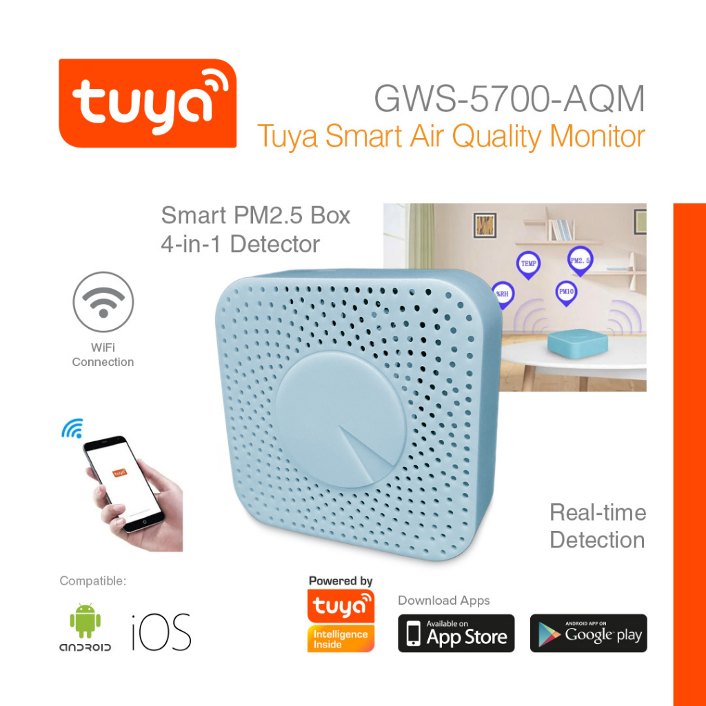 Jual TUYA SMART SENSOR AIR QUALITY MONITORING BOX WIFI 4 IN 1 Shopee