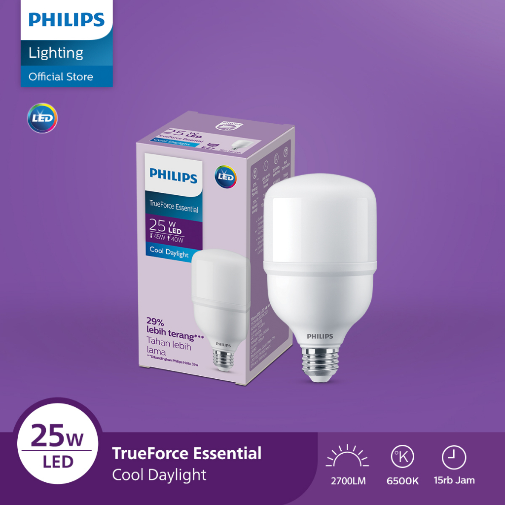 Jual Lampu LED TrueForce Essential Capsule 25w Philips Putih Shopee