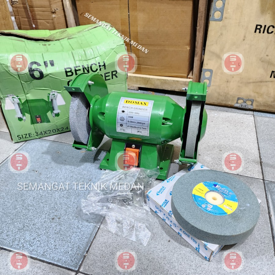 Jual Gerinda Grenda Duduk Poles Polish Inch Bench Grinder Domax