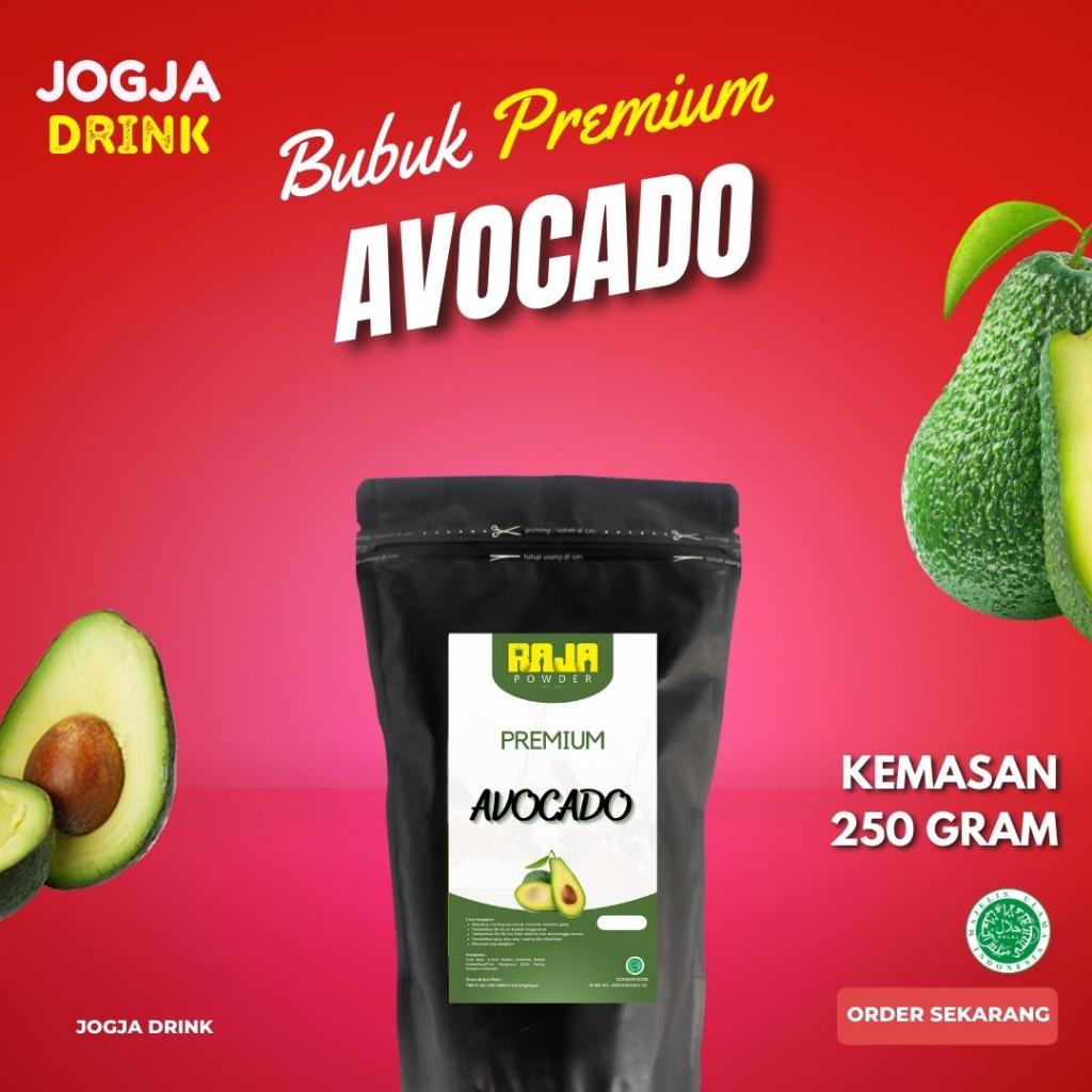 Jual Bubuk Minuman Rasa Buah Alpukat Powder Avocado Kemasan Gram