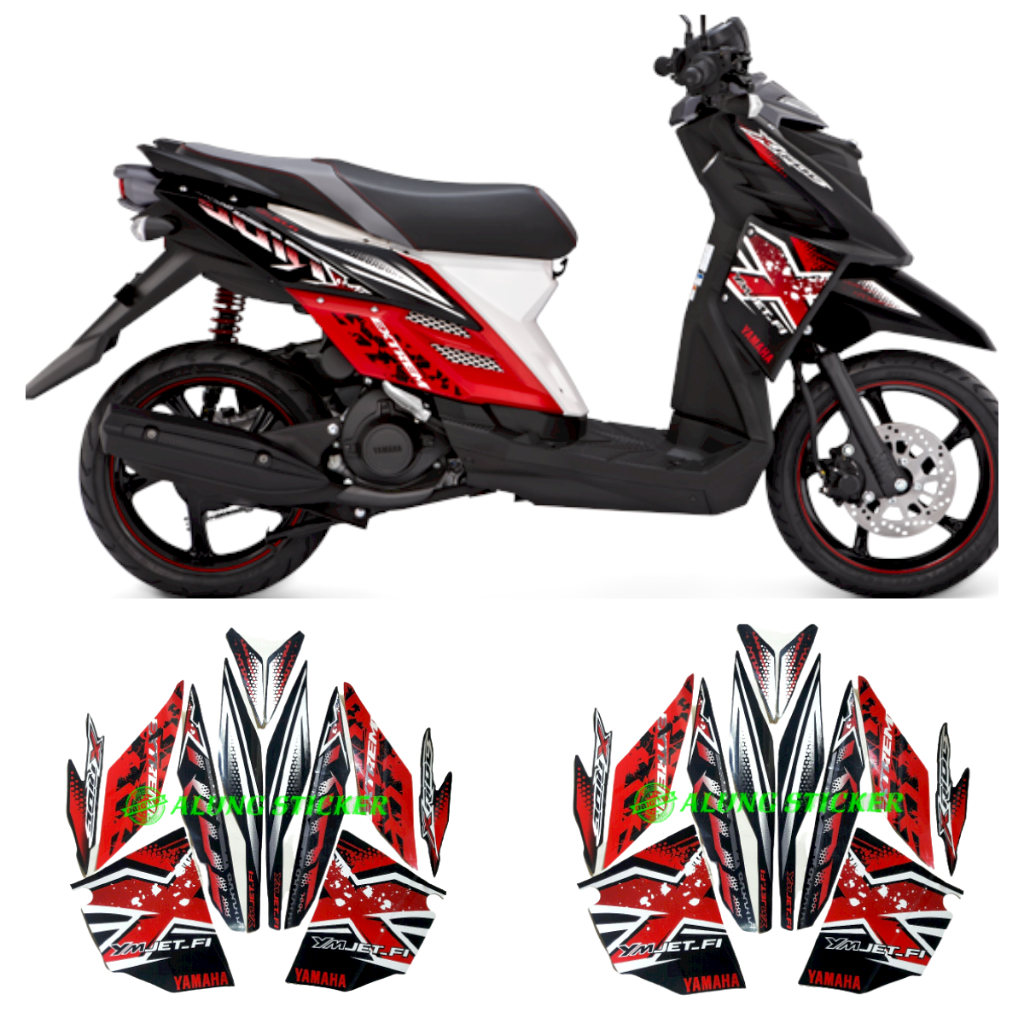 Jual STIKER STRIPING LIS LES BODY MOTOR YAMAHA X RIDE XRIDE TAHUN 2013