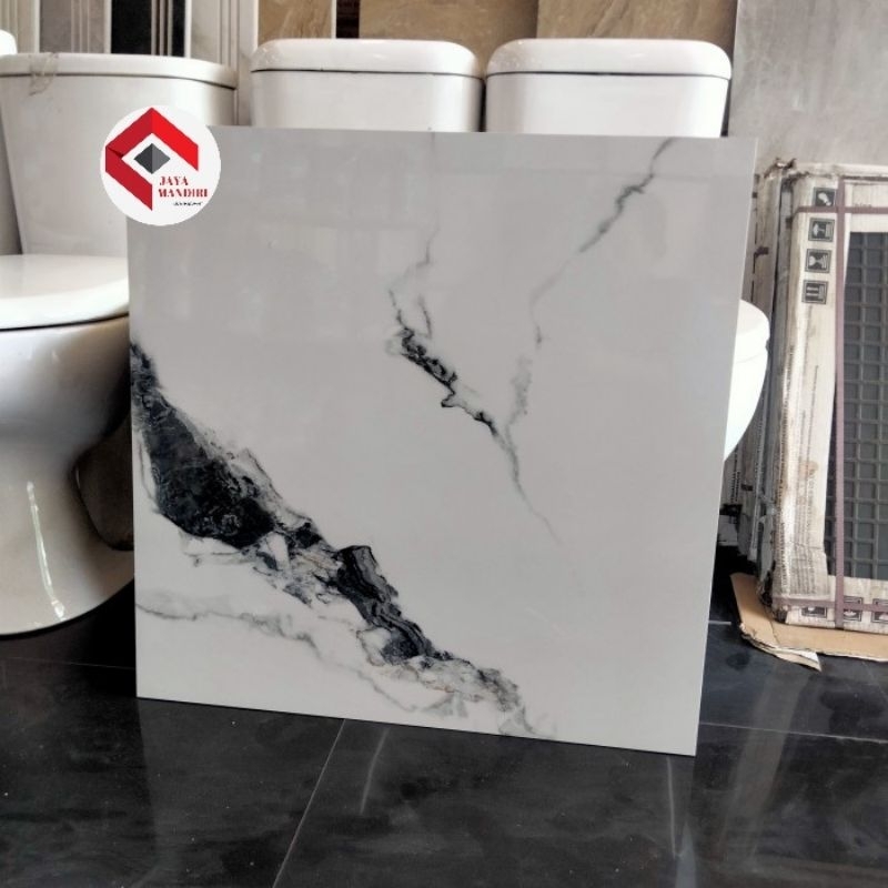 Jual Granit Lantai 60x60 Kw Lokal Arna Savina White Glossy Shopee