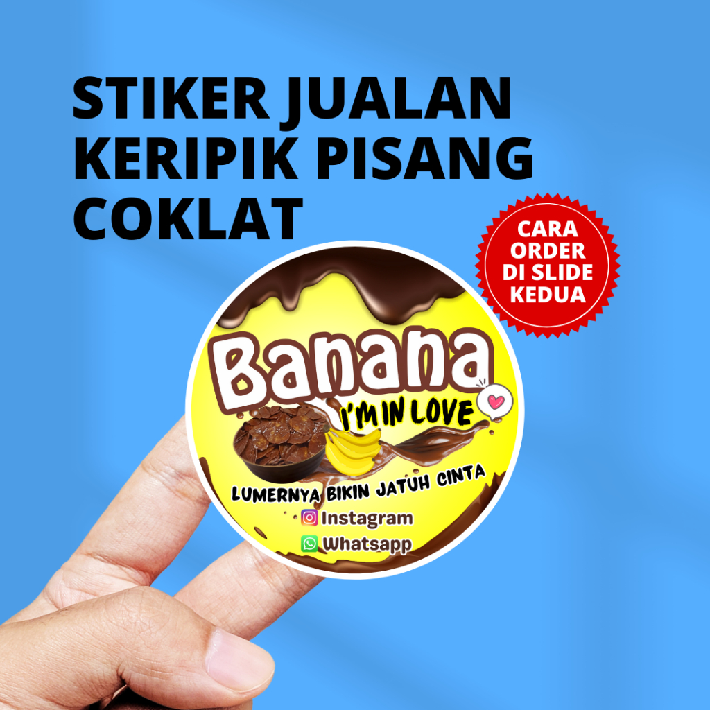 Jual STIKER JUALAN LOGO KERIPIK PISANG COKLAT LUMER Cromo Sun