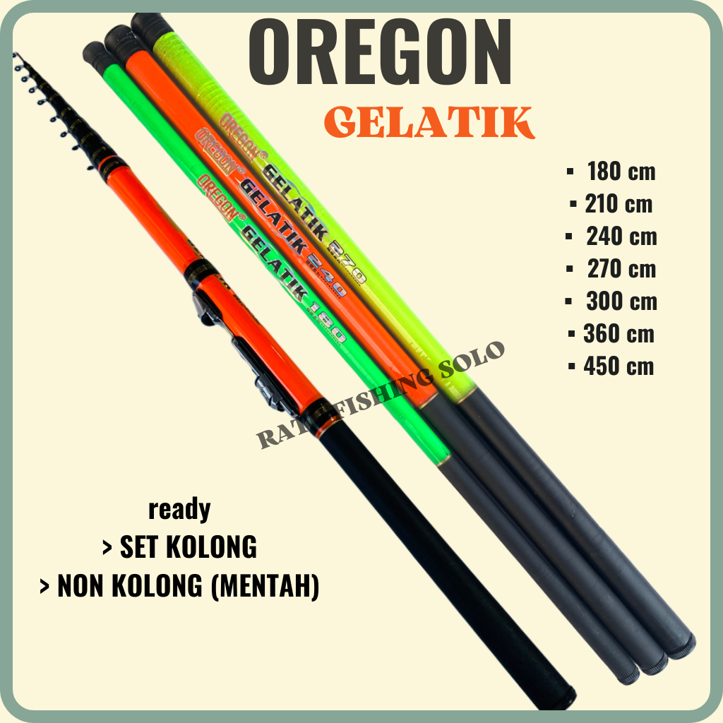 Jual Joran Tegek Fiber Lentur Ruas Pendek Oregon Gelatik Non Set Kolong